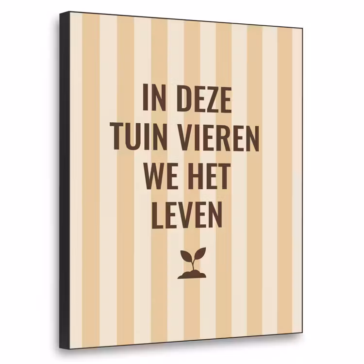 Tuin - Quote - Strepen - Zomer Textielframe - compleet frame klein -3d