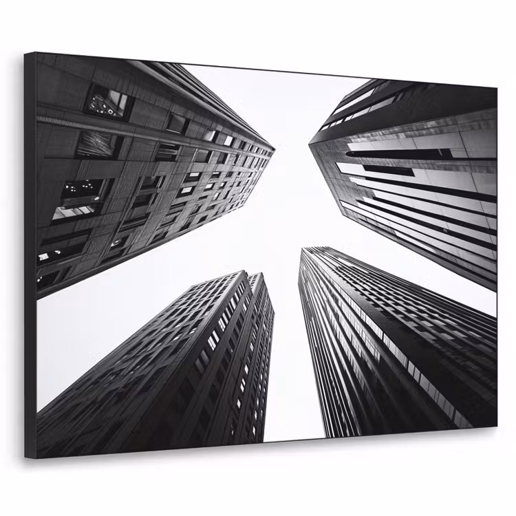 Gebouwen - Lucht - Zwart Textielframe zwart klein -3d