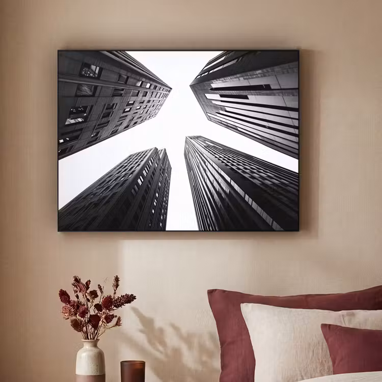 Gebouwen - Lucht - Zwart Textielframe - compleet frame klein -sfeer1