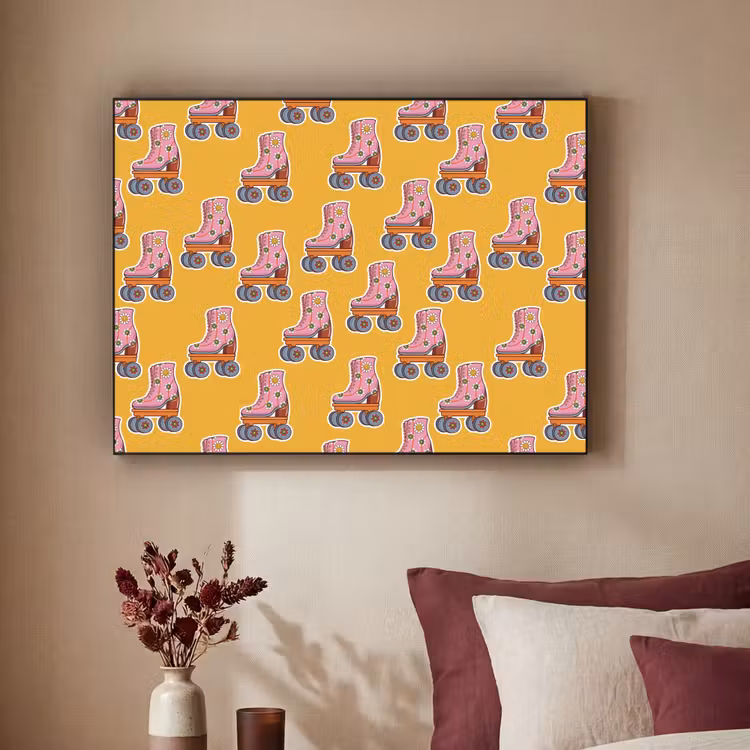 Geel - Rolschaatsen - Patroon Textielframe - compleet frame klein 947 -sfeer1