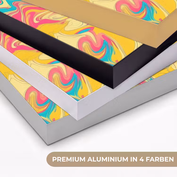 Geel - Roze - Blauw - Retro Textielframe zwart klein -USP_kleurenDE