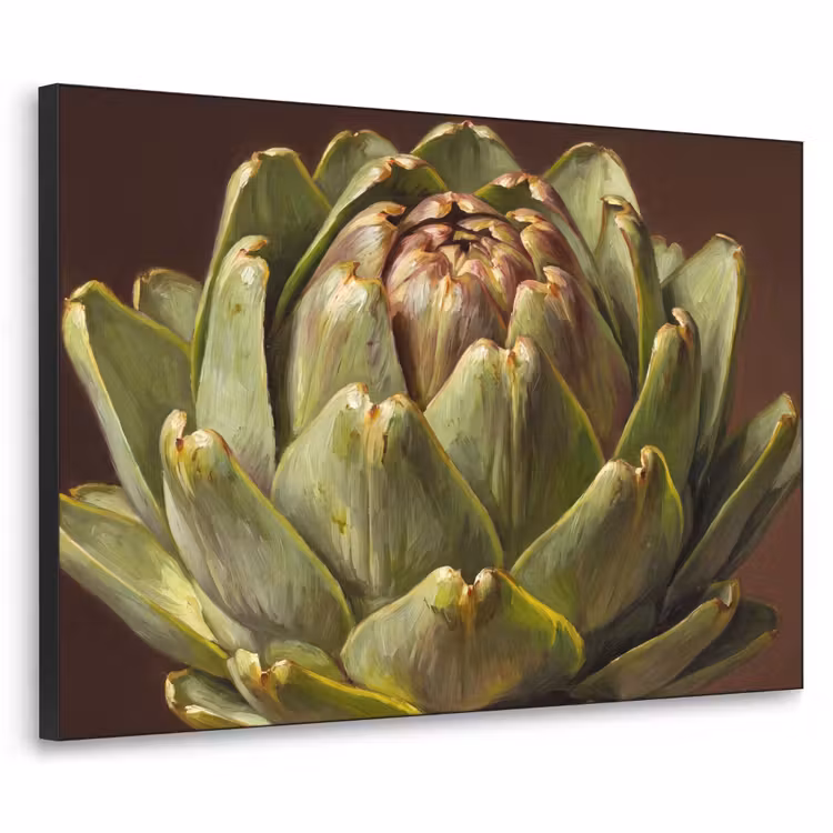 Art Frame - Gemüse – Artischocke – Grün - Groente - Artisjok - Groen Textielframe zwart klein