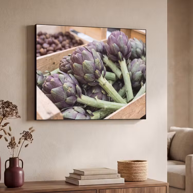 Art Frame - Gemüse – Markt – Frisch - Groenten - Markt - Vers Textielframe zwart klein