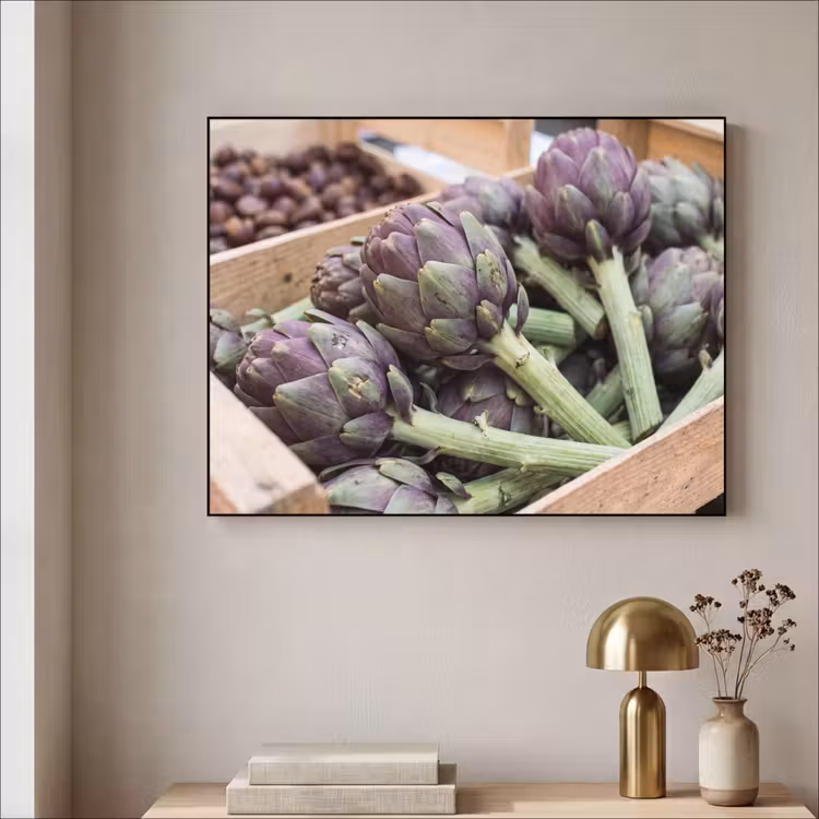 Art Frame - Gemüse – Markt – Frisch - Groenten - Markt - Vers Textielframe zwart klein