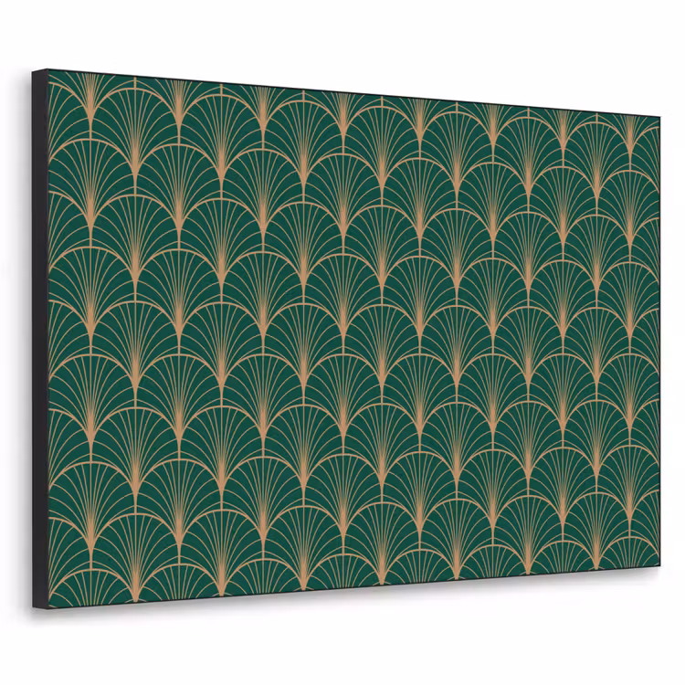 Patroon - Groen - Goud - Symmetrisch Textielframe - compleet frame klein 947 -3d
