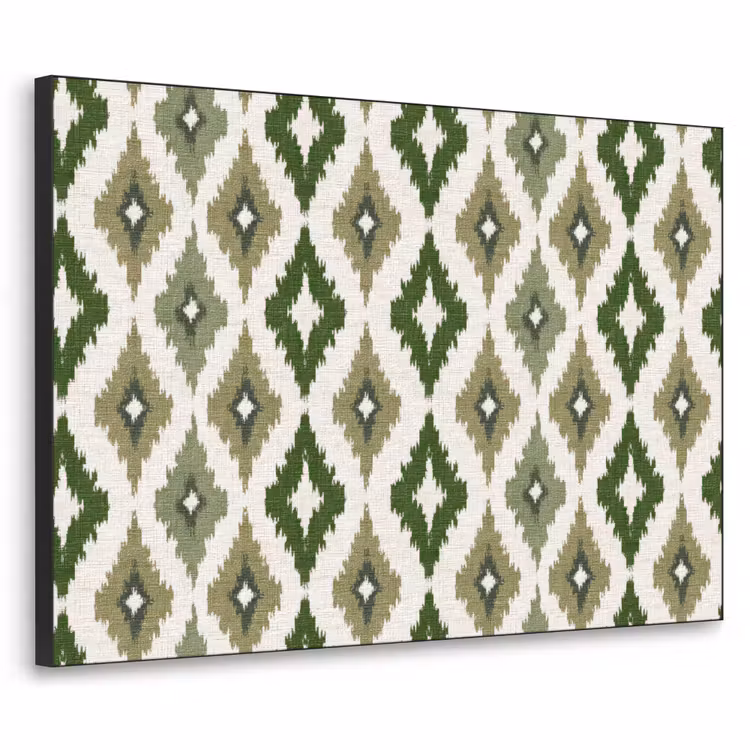 Geografisch - Ruitmotief - Groen Textielframe zwart klein 947 -3d