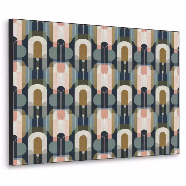 Geografisch - Modern - Kleurrijk Textielframe zwart klein 947 -3d