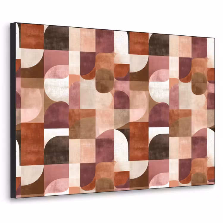 Geometrie - Modern - Retro Textielframe zwart klein 947 -3d