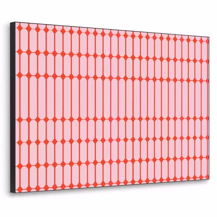 Geometrisch - Minimalistisch - Rood - Roze Textielframe zwart klein 947 -3d