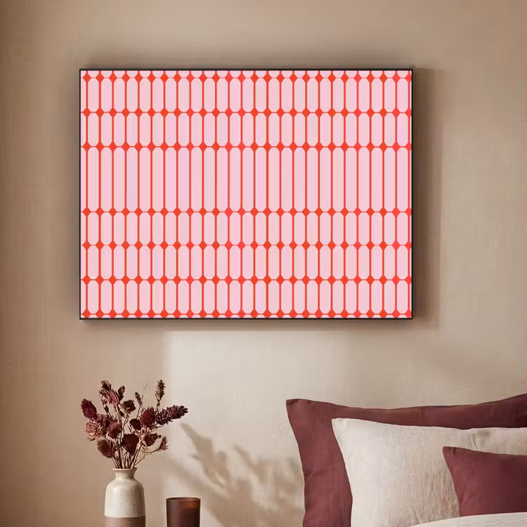 Geometrisch - Minimalistisch - Rood - Roze Textielframe zwart klein 947 -sfeer1