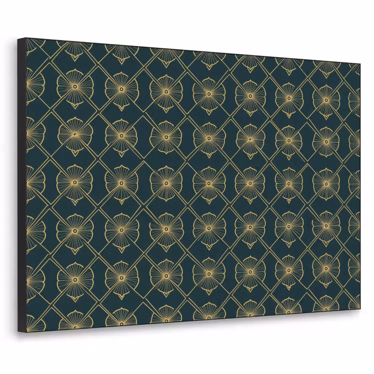 Geometrisch - Elegant - Groen Textielframe zwart klein 947 -3d