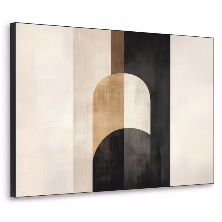 Geometrische - Vormen - Wit Textielframe zwart klein -3d
