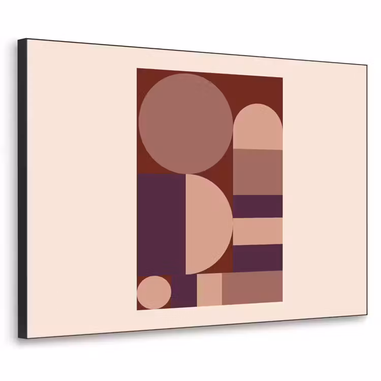 Geometrisch - Cirkels - Rood Textielframe - compleet frame klein -3d