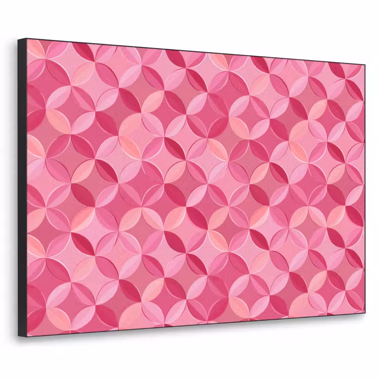 Geometrisch - Mozaïek - Modern - Roze Textielframe zwart klein 947 -3d