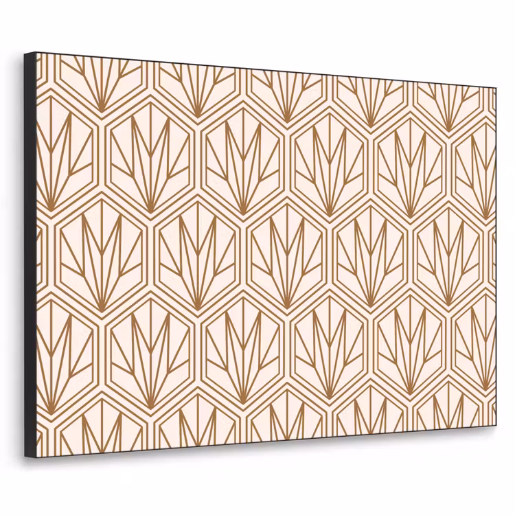 Geometrisch - Patroon - Beige Textielframe - compleet frame klein 947 -3d
