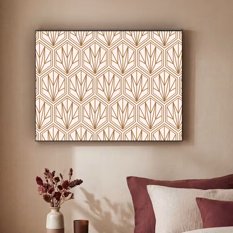 Geometrisch - Patroon - Beige Textielframe - compleet frame klein 947 -sfeer1