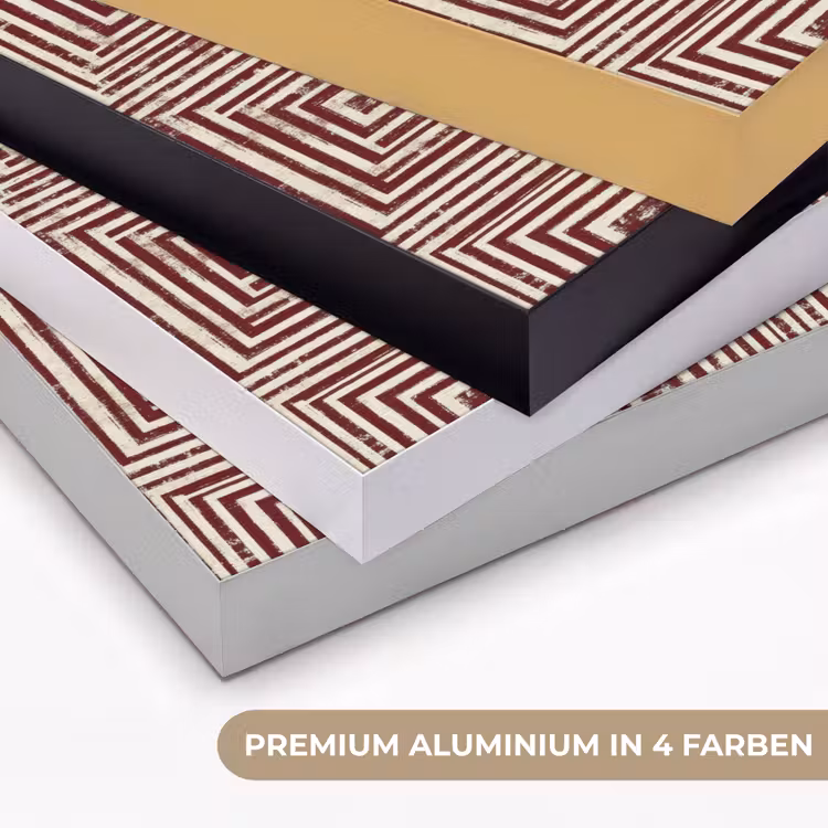 Geometrisch - Patroon - Rood Textielframe zwart klein 947 -USP_kleurenDE