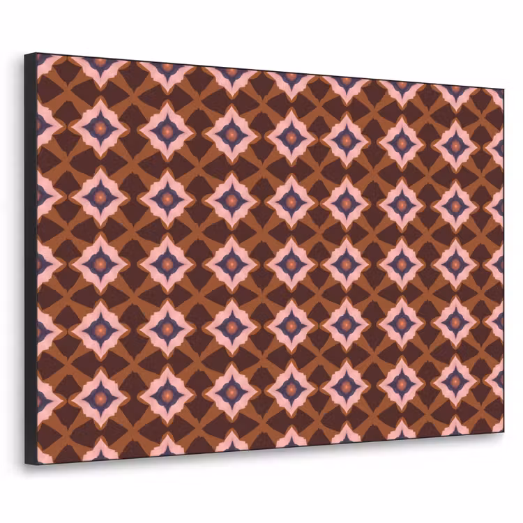 Geometrisch - Sierlijk - Bruin Textielframe zwart klein 947 -3d