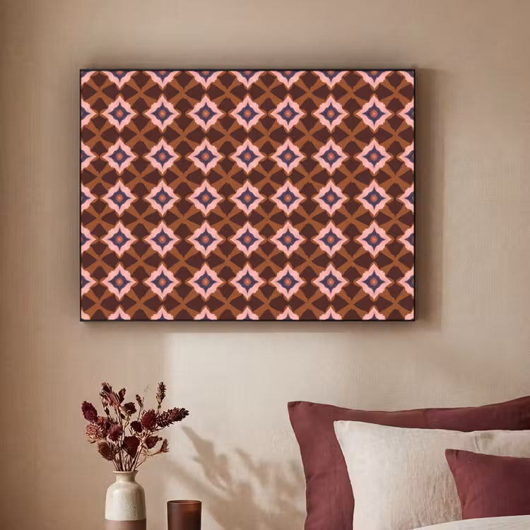 Geometrisch - Sierlijk - Bruin Textielframe zwart klein 947 -sfeer1