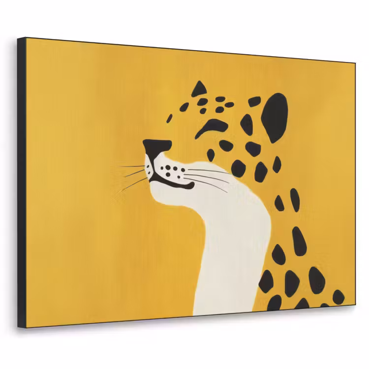 Cheetah - Illustratie - Geel Textielframe - compleet frame klein -3d