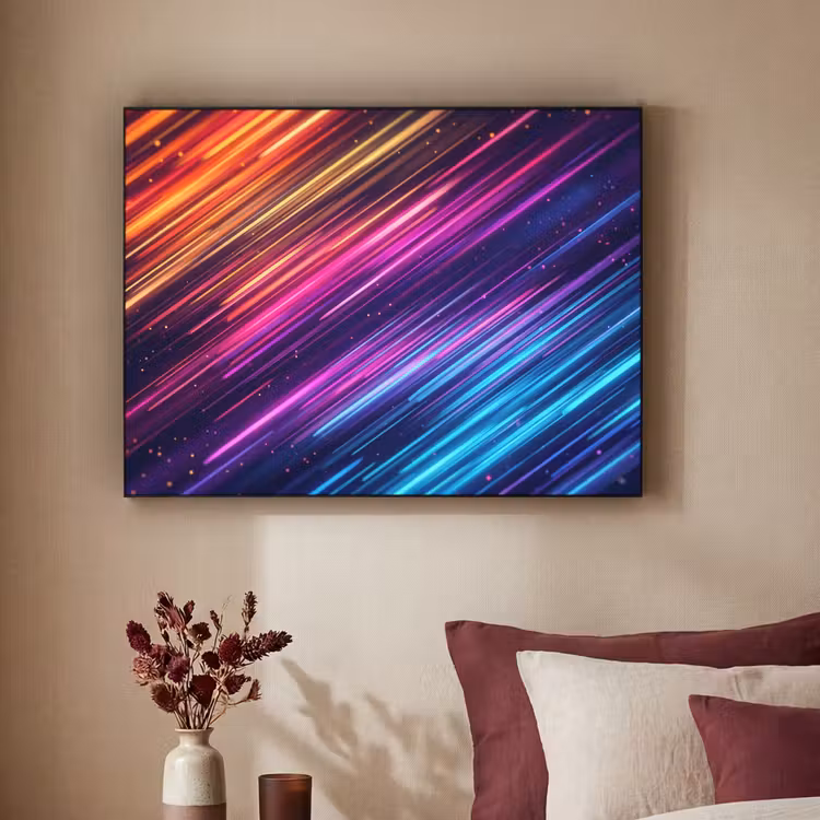 Snelheid - Kosmos - Kleurrijk Textielframe zwart klein -sfeer1