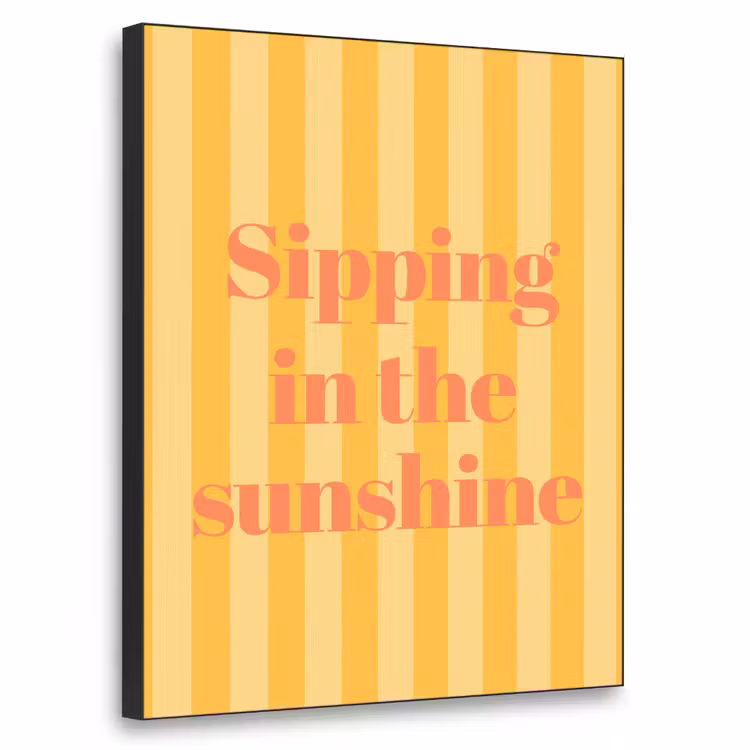 Gestreept - Geel - Sunshine - Letters Textielframe - compleet frame klein -3d