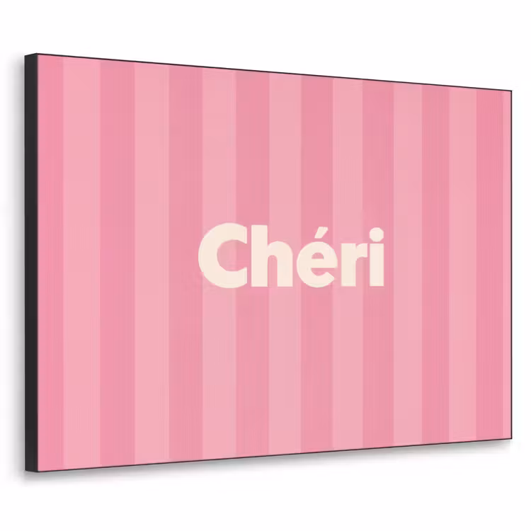 Gestreept - Roze - Chéri Textielframe zwart klein -3d