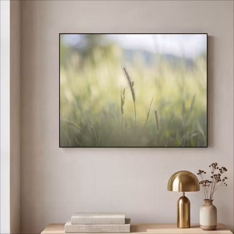 Graan - Aar - Natuur - Groen - Detail Textielframe zwart klein -sfeer2