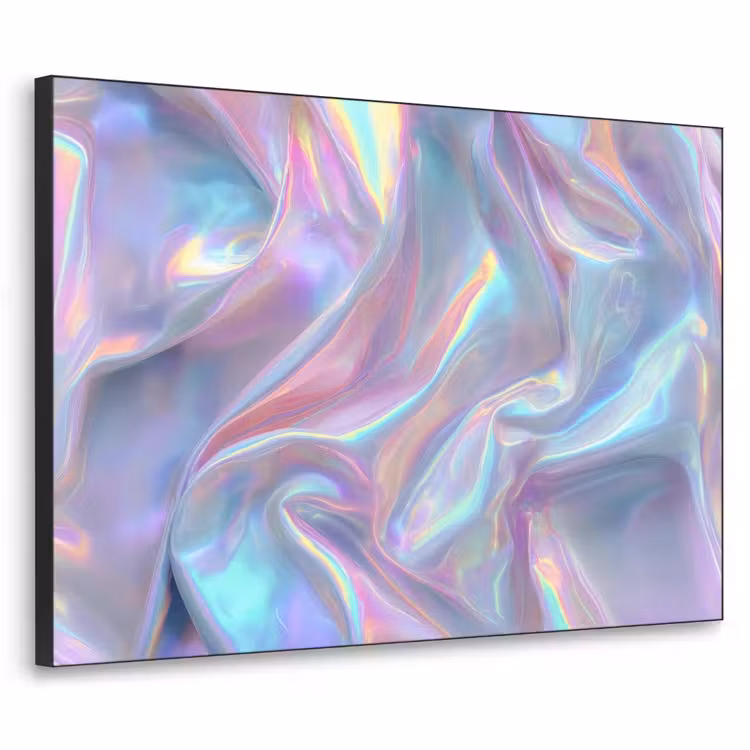 Golvend - Pasteltinten - Glanzend - Stof Textielframe - compleet frame klein -3d