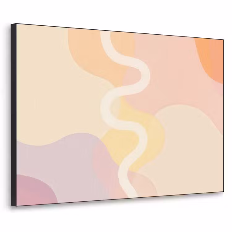 Golvende vormen - Abstract - pastel Textielframe zwart klein -3d