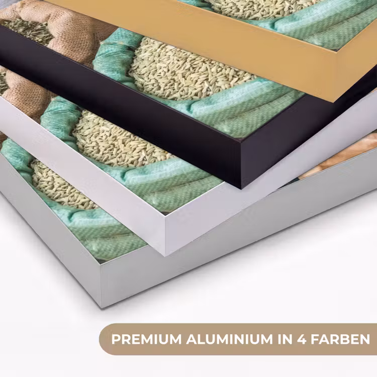 Art Frame - Gewürze – Beutel – Markt - Kruiden - Zakken - Markt Textielframe zwart klein