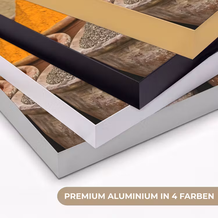 Art Frame - Gewürze – Gläser – Orientalisch - Kruiden - Potten - Oosters Textielframe zwart klein