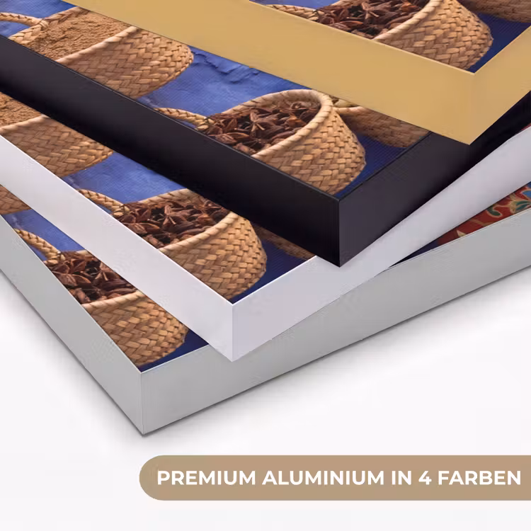Art Frame - Gewürze – Körbe – Markt - Kruiden - Manden - Markt Textielframe zwart klein