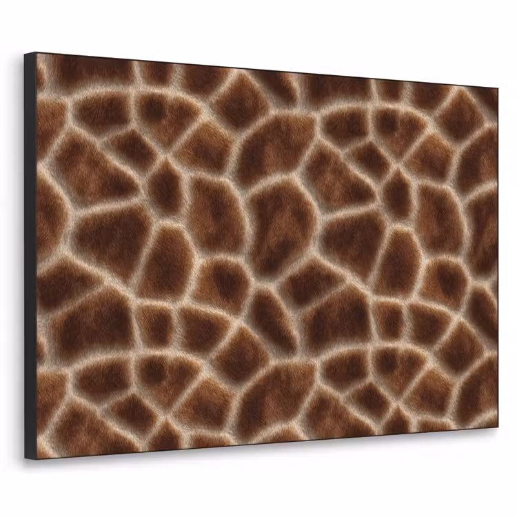 Giraf - Bruin - Vacht Textielframe zwart klein 947 -3d