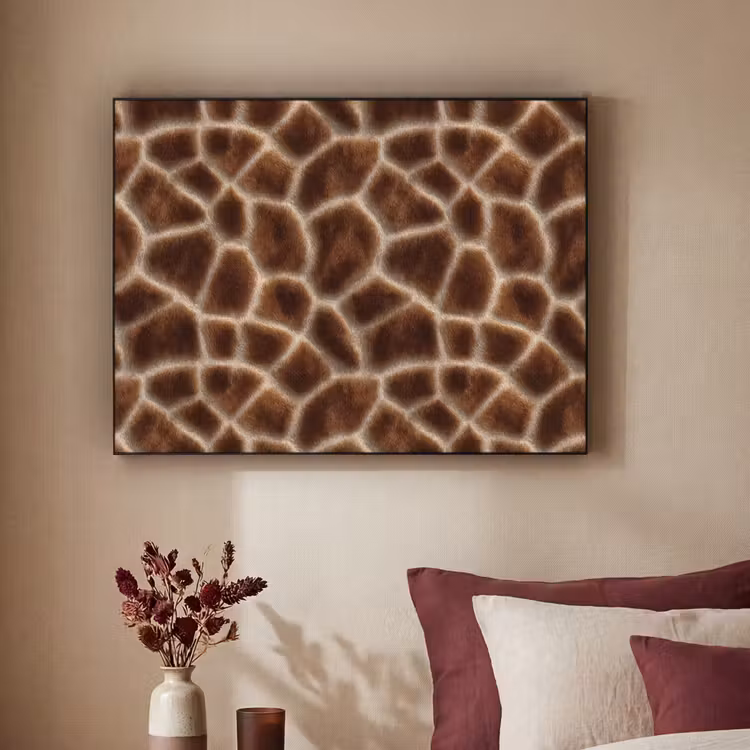 Giraf - Bruin - Vacht Textielframe zwart klein 947 -sfeer1