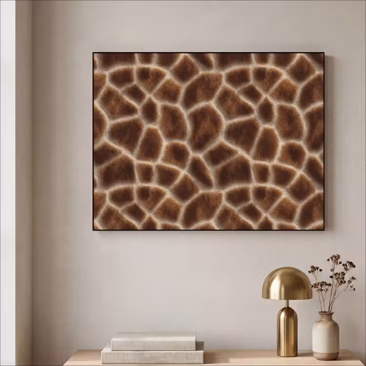 Giraf - Bruin - Vacht Textielframe zwart klein 947 -sfeer2