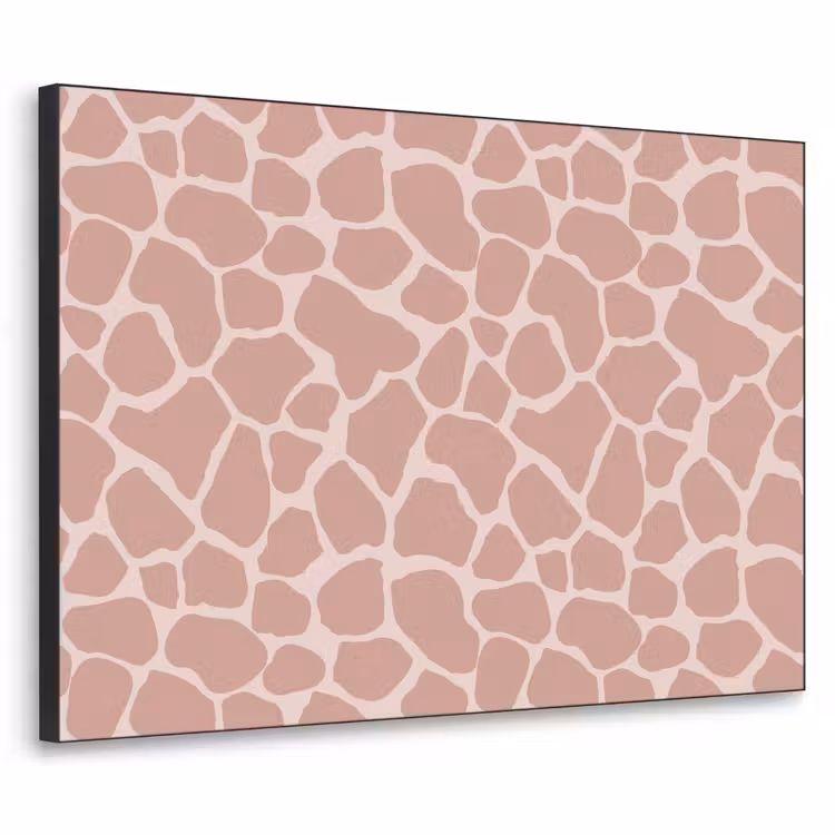 Giraffe - Lichtroze - Warm - Roze Textielframe zwart klein 947 -3d
