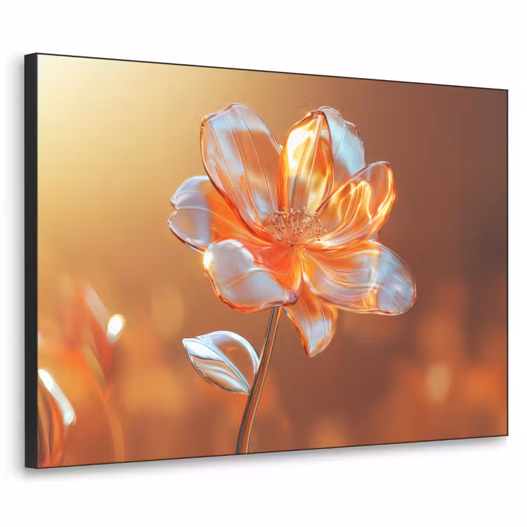 Glazen - Bloem - Zonlicht Textielframe - compleet frame klein -3d