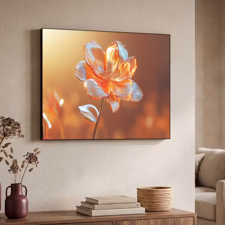 Glazen - Bloem - Zonlicht Textielframe - compleet frame klein -sfeer3