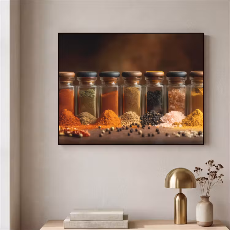Potjes - Kruiden - Specerijen - Korrels Textielframe - compleet frame klein -sfeer2