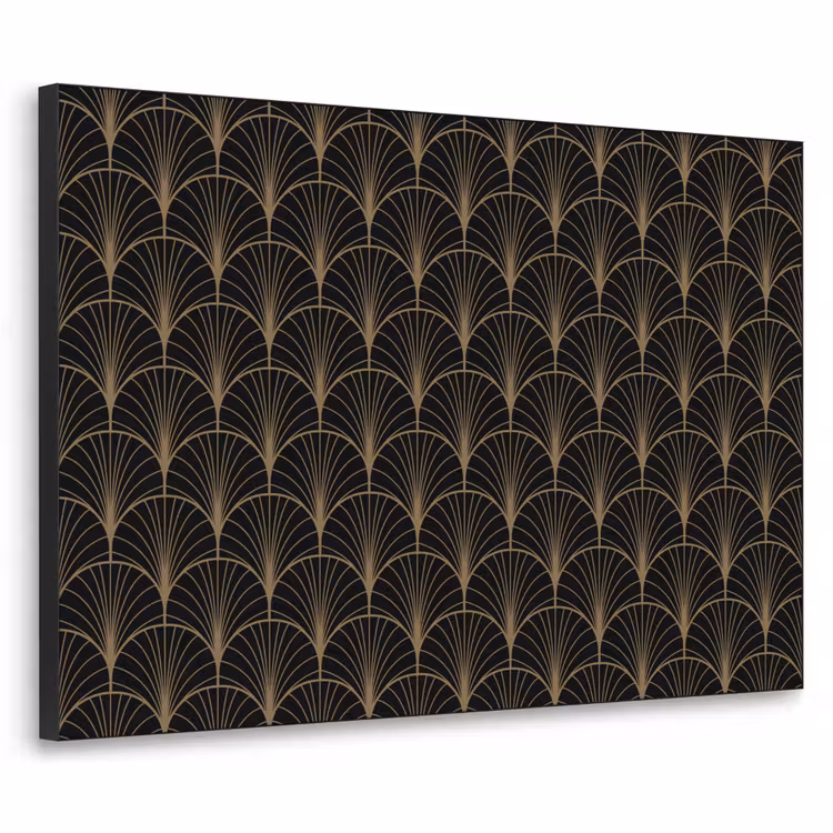 Gouden - Waaiers - Zwart Textielframe zwart klein 947 -3d