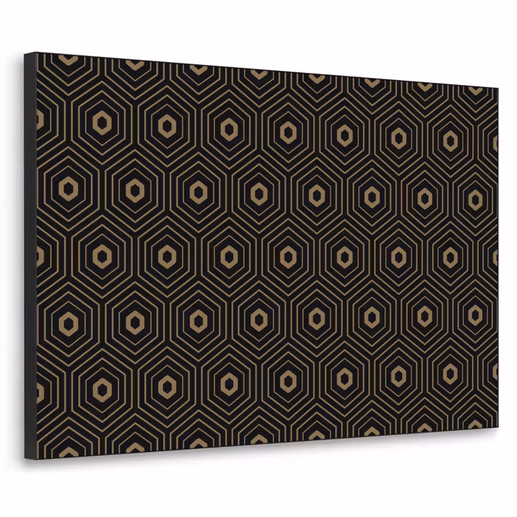 Goud - Illusie - Patroon Textielframe zwart klein 947 -3d