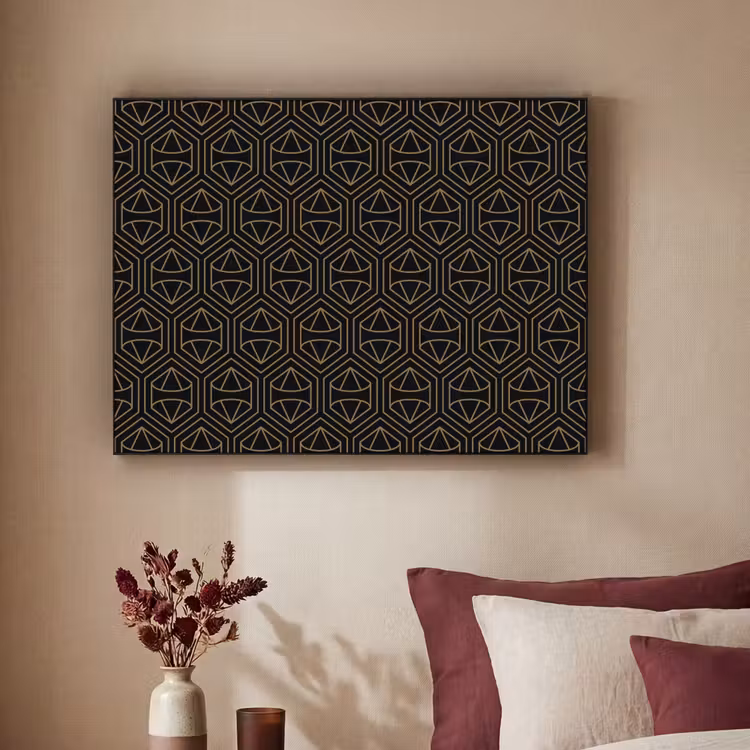 Goud - Zwart - Diamant Textielframe zwart klein 947 -sfeer1