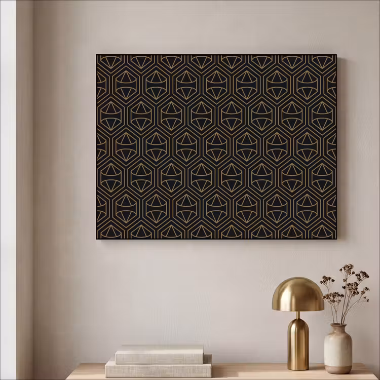Goud - Zwart - Diamant Textielframe zwart klein 947 -sfeer2