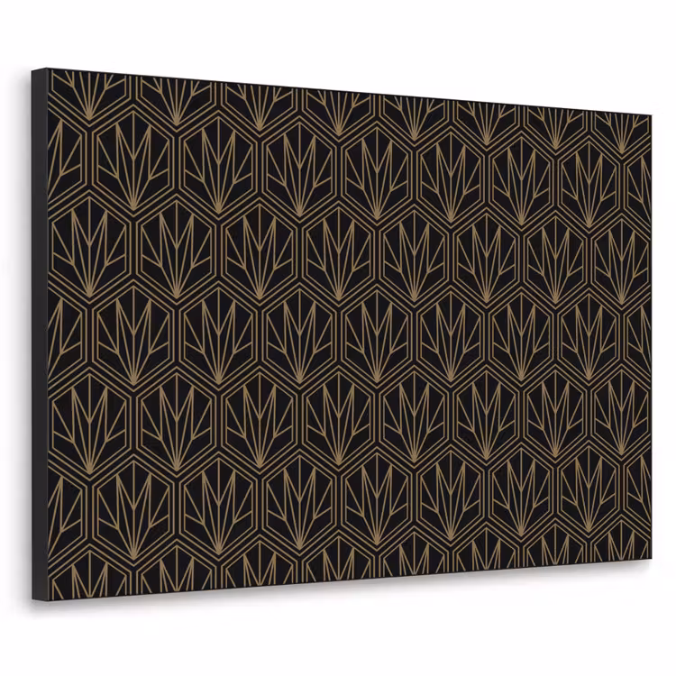 Goud - Zwart - Lijnen Textielframe - compleet frame klein 947 -3d