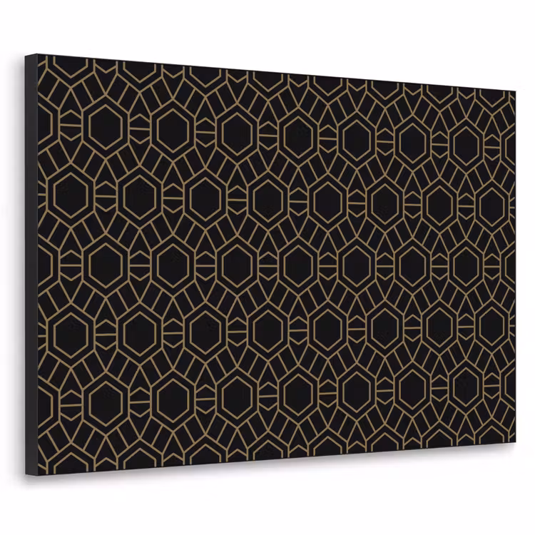 Goud - Zwart - Rozetstructuur Textielframe zwart klein 947 -3d