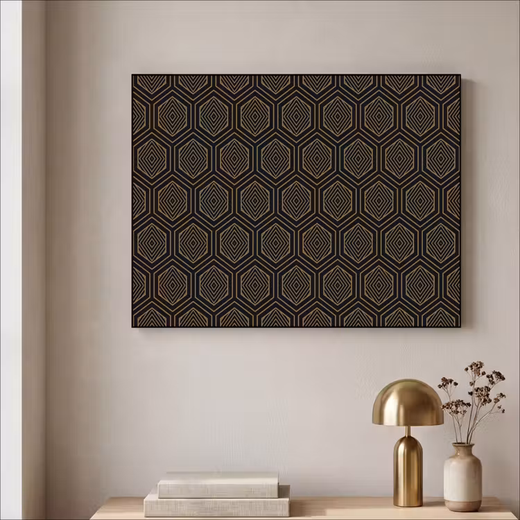 Goud - Zwart - Tunnel Textielframe - compleet frame klein 947 -sfeer2