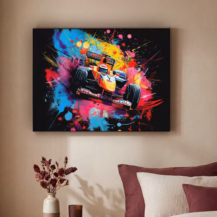 Graffiti - Sport - Auto - Formule 1 - Autosport Textielframe zwart klein -sfeer1