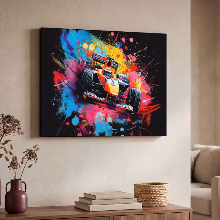 Graffiti - Sport - Auto - Formule 1 - Autosport Textielframe zwart klein -sfeer3