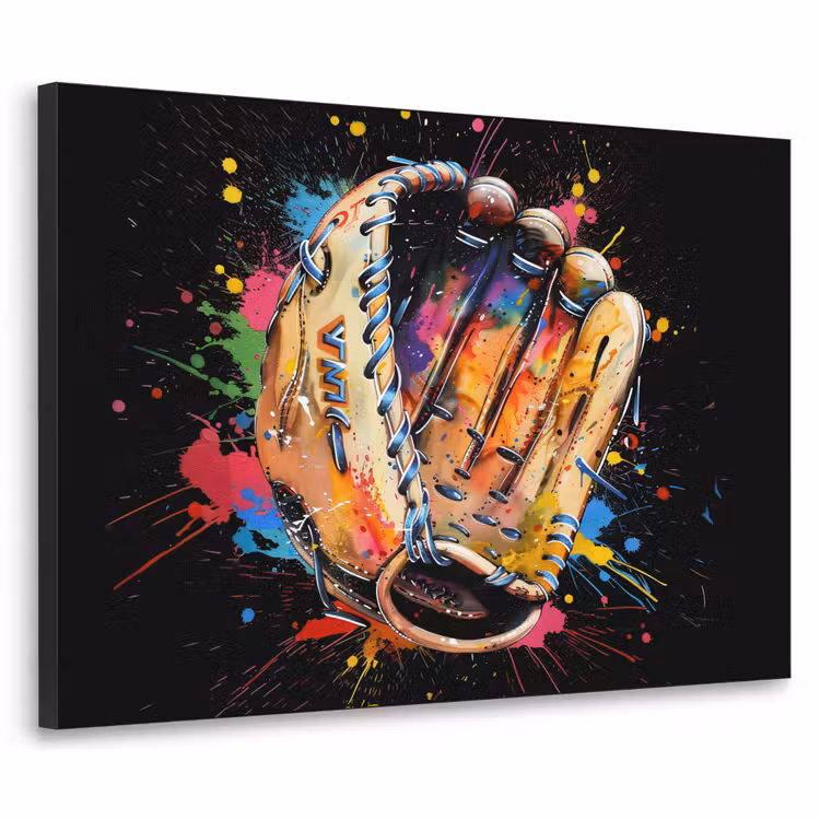 Graffiti - Sport - Baseball - Honkbal Textielframe zwart klein -3d